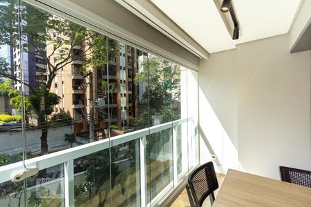 Varanda da Sala de apartamento para alugar com 1 quarto, 49m² em Jardim Paulistano, São Paulo