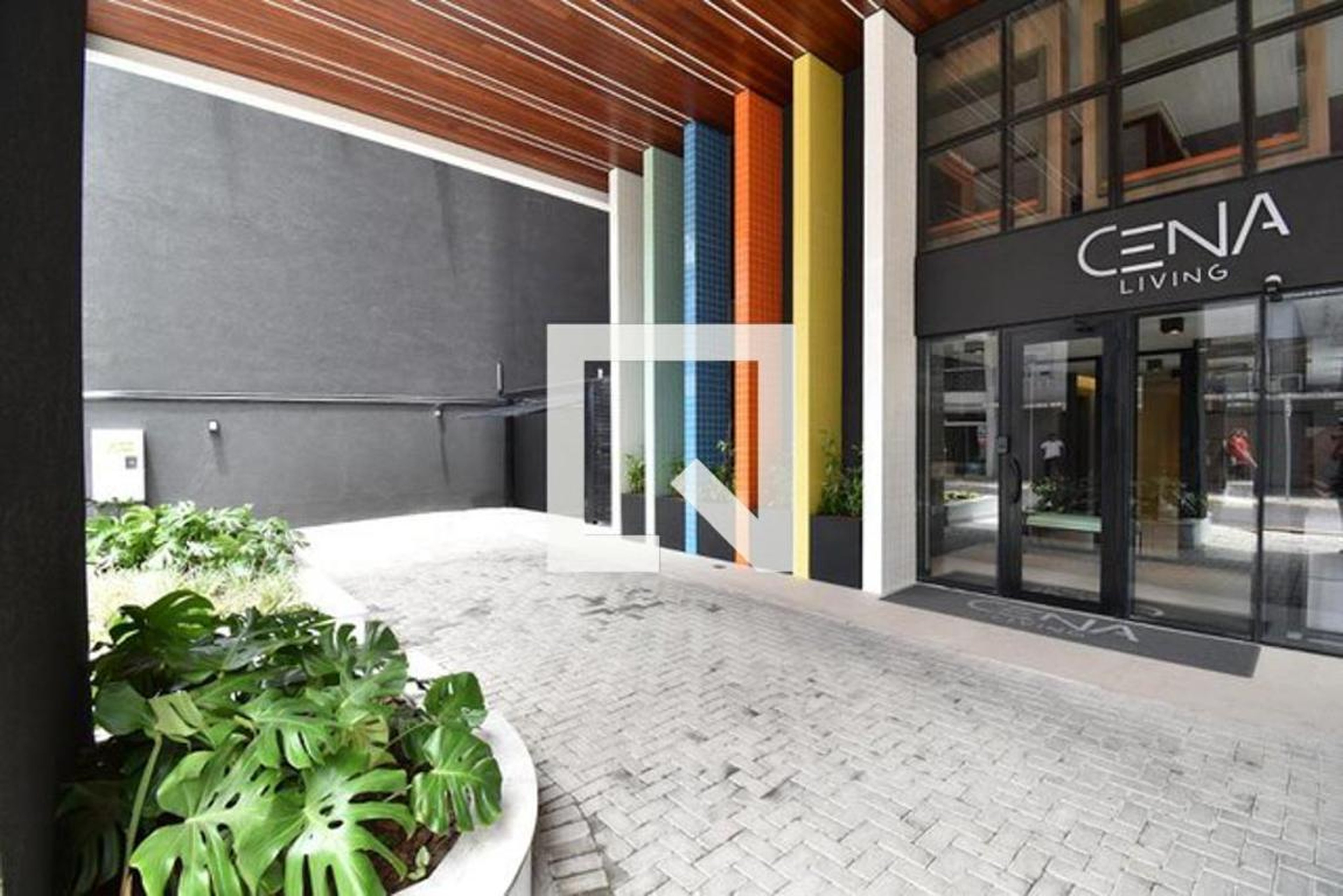 Fachada Condomínio cena living