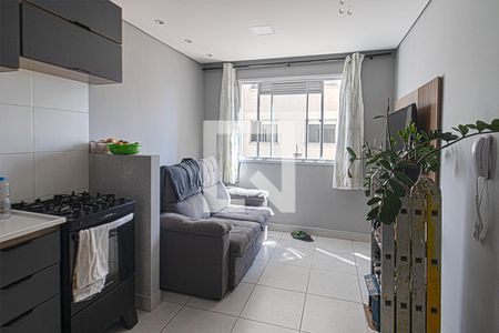 sala, cozinha e área de serviço compartilhadas_2 de apartamento para alugar com 2 quartos, 32m² em Parque Fongaro, São Paulo