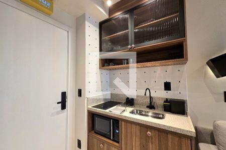 Cozinha de apartamento para alugar com 1 quarto, 30m² em Vila Nova Conceição, São Paulo
