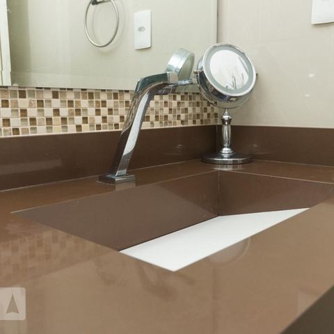 Studio à venda com 55m², 1 quarto e 1 vagaDetalhe do banheiro