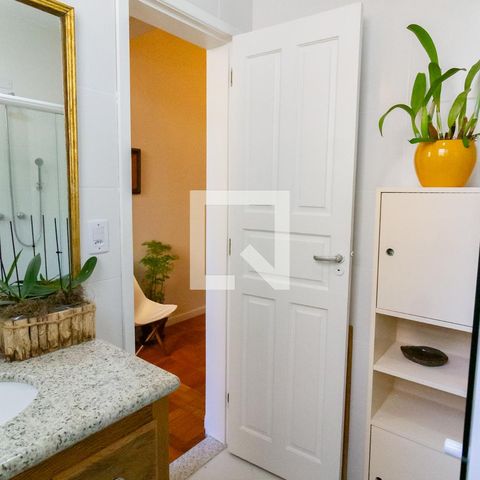 Apartamento para alugar com 55m², 1 quarto e sem vagaDetalhe do banheiro 