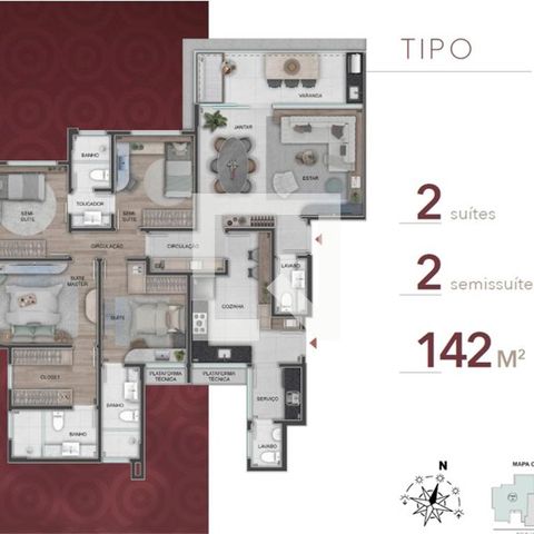 Apartamento à venda com 142m², 4 quartos e 3 vagas