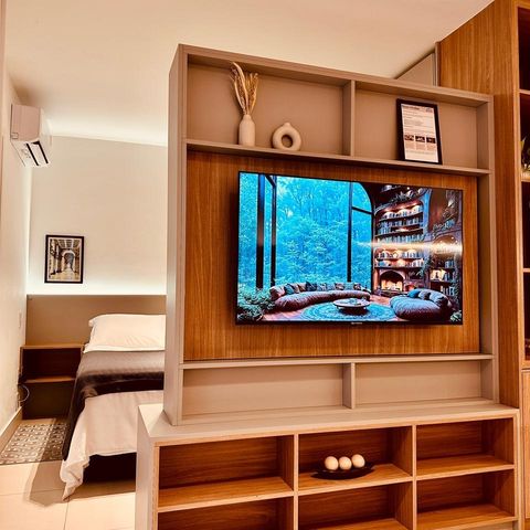 Studio para alugar com 44m², 1 quarto e 1 vagaDetalhe Sala