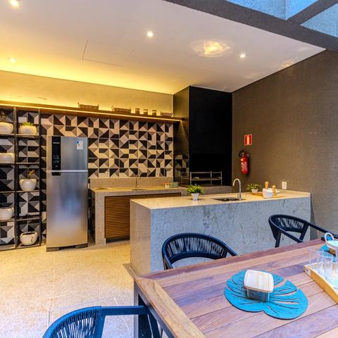 Studio à venda com 28m², 1 quarto e sem vagaChurrasqueira