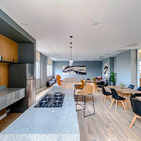 Studio à venda com 27m², 1 quarto e sem vagaÁrea comum - Salão de festas