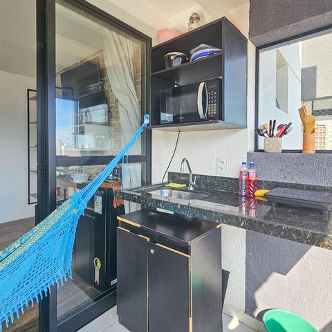 Apartamento para alugar com 27m², 1 quarto e 1 vaga Apartamento para alugar com 27m², 1 quarto e 1 vagaVaranda/Cozinha