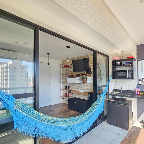 Apartamento para alugar com 27m², 1 quarto e 1 vaga Apartamento para alugar com 27m², 1 quarto e 1 vagaVaranda/Cozinha