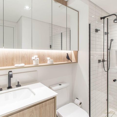 Studio para alugar com 47m², 1 quarto e 1 vaga Studio para alugar com 47m², 1 quarto e 1 vagaBanheiro