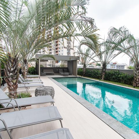 Studio à venda com 32m², 1 quarto e sem vaga Studio à venda com 32m², 1 quarto e sem vagaÁrea comum - Piscina