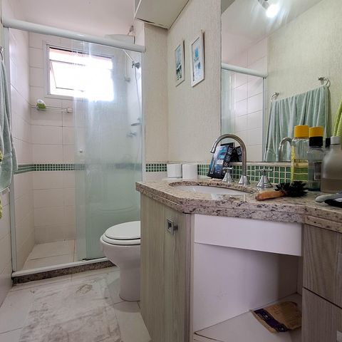 Apartamento à venda com 57m², 2 quartos e 1 vaga Apartamento à venda com 57m², 2 quartos e 1 vagaBanheiro da Suíte