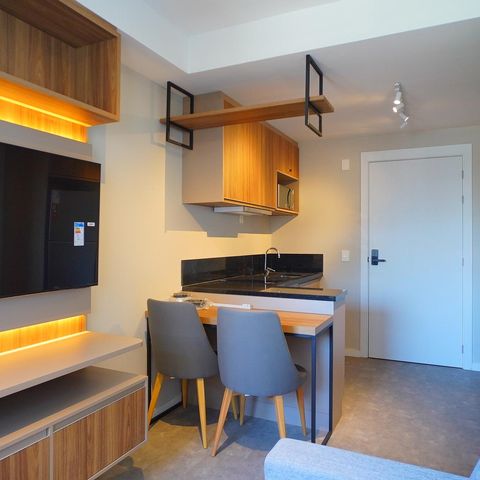 Apartamento à venda com 29m², 1 quarto e sem vaga Apartamento à venda com 29m², 1 quarto e sem vagaSala_Cozinha