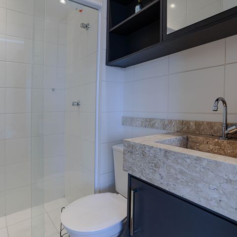 Apartamento para alugar com 27m², 1 quarto e 1 vaga Apartamento para alugar com 27m², 1 quarto e 1 vagaBanheiro