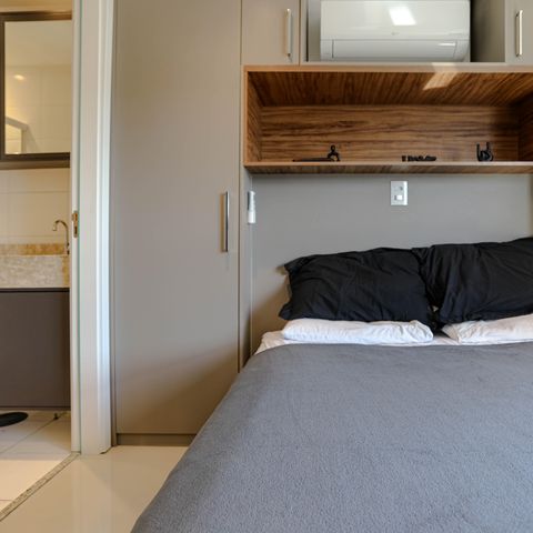 Apartamento para alugar com 27m², 1 quarto e 1 vaga Apartamento para alugar com 27m², 1 quarto e 1 vagaDormitório