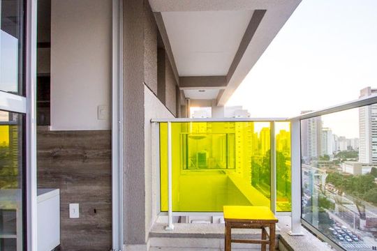 Varanda de kitnet/studio à venda com 1 quarto, 36m² em Vila Nova Conceição, São Paulo