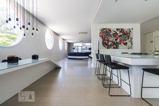 Salão de Festas - Condomínio de kitnet/studio para alugar com 1 quarto, 49m² em Vila Gertrudes, São Paulo