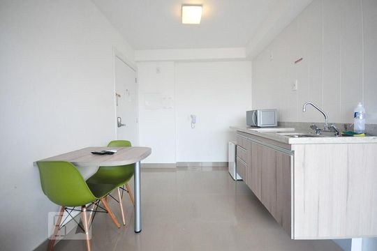 cozinha de kitnet/studio à venda com 1 quarto, 32m² em Brooklin Paulista, São Paulo