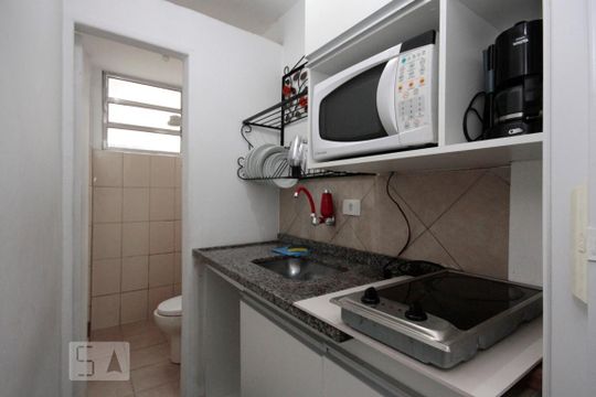Cozinha de kitnet/studio à venda com 1 quarto, 30m² em Centro, São Paulo