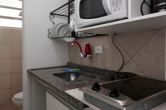 Cozinha de kitnet/studio à venda com 1 quarto, 30m² em Centro, São Paulo