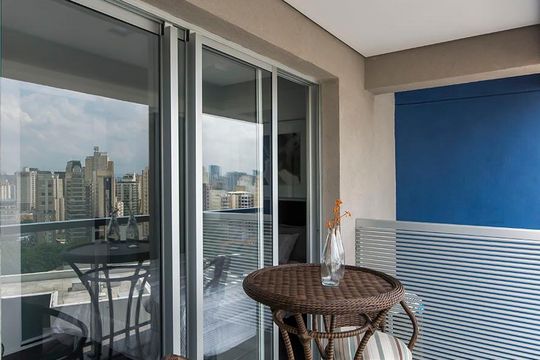 Varanda de apartamento para alugar com 1 quarto, 25m² em Vila Olímpia, São Paulo