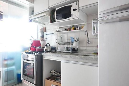 cozinha de apartamento para alugar com 2 quartos, 60m² em Brooklin Paulista, São Paulo