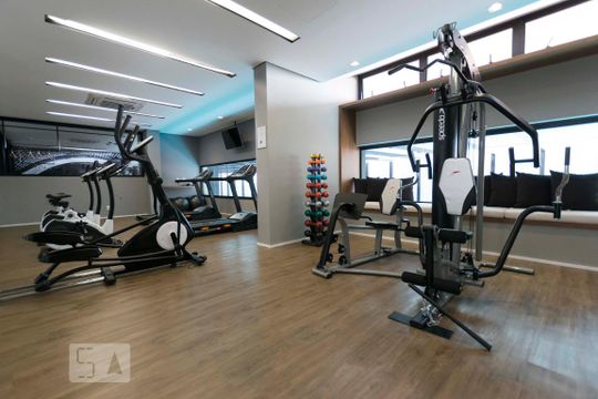 Área comum - Academia de apartamento para alugar com 1 quarto, 35m² em Campo Belo, São Paulo