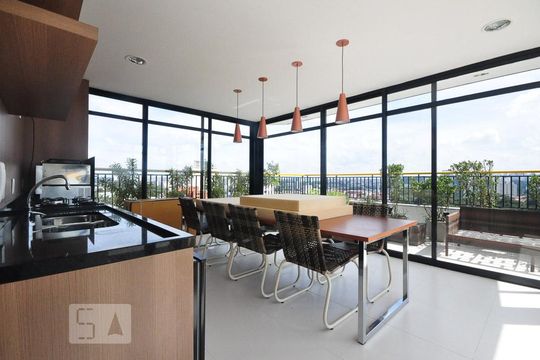 espaço gourmet de kitnet/studio para alugar com 1 quarto, 32m² em Santo Amaro, São Paulo