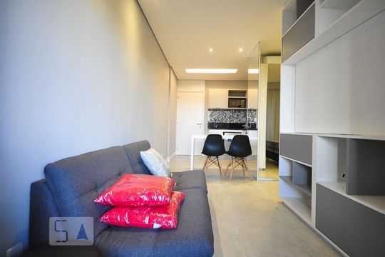 sala de kitnet/studio à venda com 1 quarto, 43m² em Brooklin Paulista, São Paulo