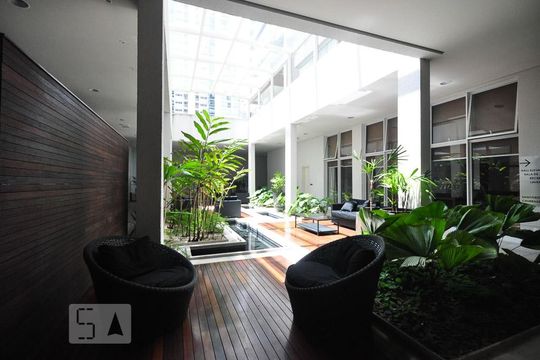área de descanso de apartamento à venda com 1 quarto, 50m² em Campo Belo, São Paulo