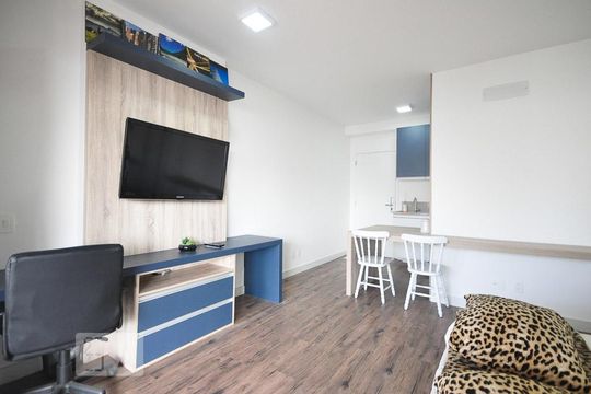 sala de kitnet/studio para alugar com 1 quarto, 41m² em Brooklin, São Paulo