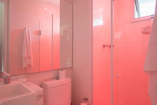 Banheiro de kitnet/studio à venda com 1 quarto, 38m² em Campo Belo, São Paulo