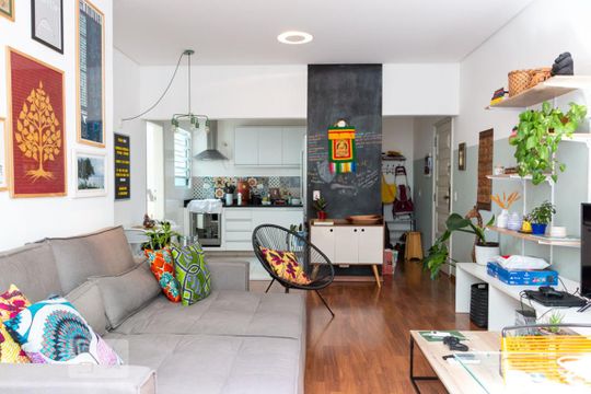 Sala de apartamento à venda com 1 quarto, 77m² em Pinheiros, São Paulo
