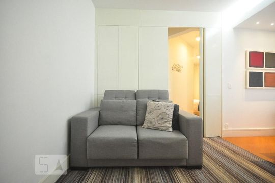 detalhe sala de apartamento à venda com 1 quarto, 60m² em Vila Andrade, São Paulo