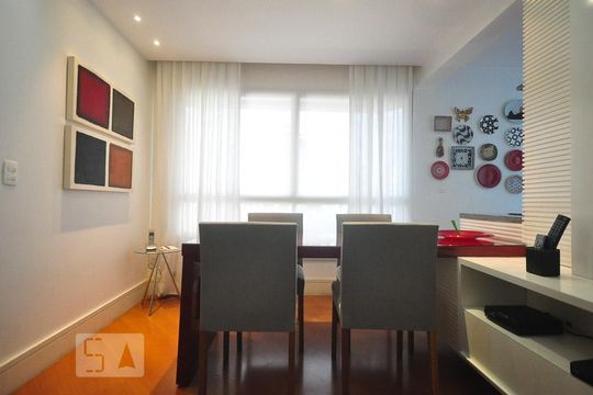 mesa de jantar de apartamento à venda com 1 quarto, 60m² em Vila Andrade, São Paulo