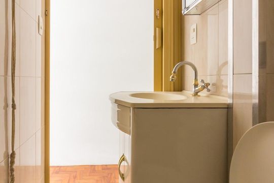 Banheiro de kitnet/studio à venda com 1 quarto, 29m² em Bela Vista, São Paulo