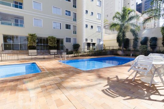 Dependências do prédio - piscina de apartamento à venda com 3 quartos, 123m² em Mansões Santo Antônio, Campinas