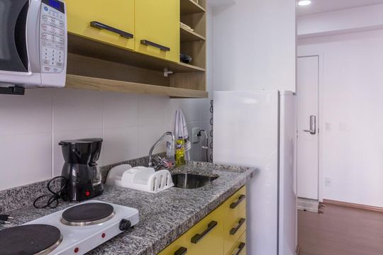 Cozinha de apartamento à venda com 1 quarto, 42m² em Centro, São Paulo