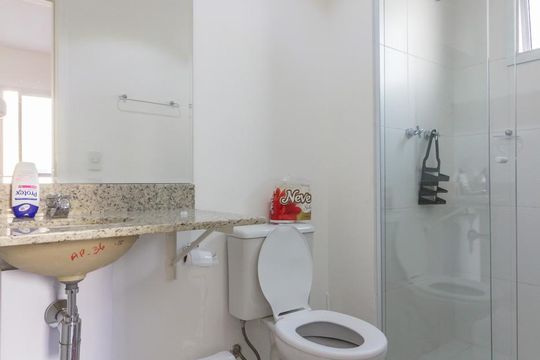 Banheiro da Suite de apartamento à venda com 1 quarto, 42m² em Centro, São Paulo
