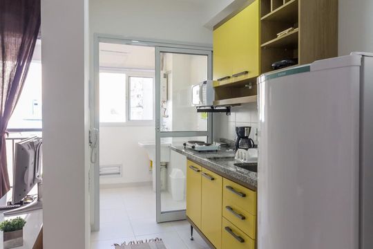 Cozinha de apartamento à venda com 1 quarto, 42m² em Centro, São Paulo