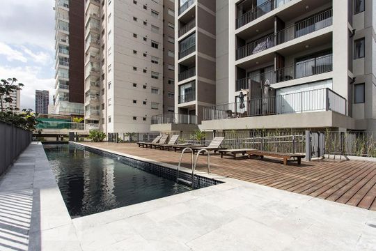 Piscina de kitnet/studio para alugar com 1 quarto, 35m² em Vila Olímpia, São Paulo
