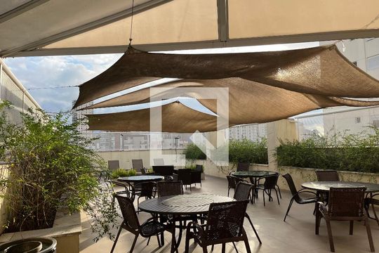 Área comum - Churrasqueira de kitnet/studio para alugar com 1 quarto, 54m² em Barra Funda, São Paulo