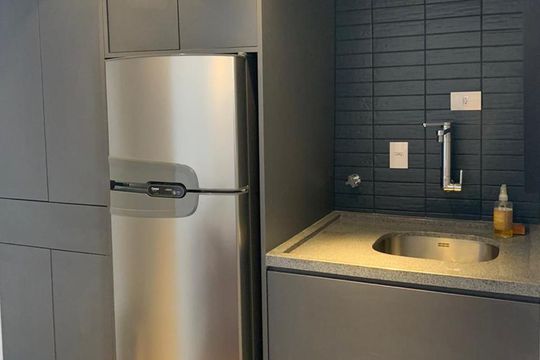 Cozinha de apartamento para alugar com 1 quarto, 50m² em Higienópolis, São Paulo