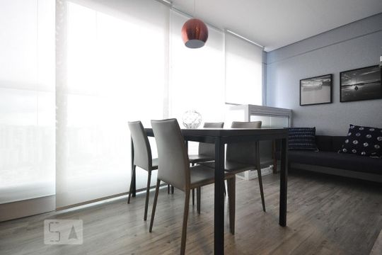 varanda de kitnet/studio para alugar com 1 quarto, 33m² em Brooklin Paulista, São Paulo