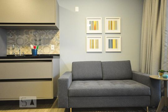sala de kitnet/studio para alugar com 1 quarto, 33m² em Brooklin Paulista, São Paulo