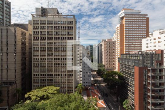 Quarto - vista de kitnet/studio para alugar com 1 quarto, 37m² em Jardim Paulista, São Paulo