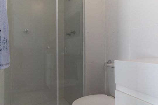 Banheiro de kitnet/studio à venda com 1 quarto, 35m² em Barra Funda, São Paulo
