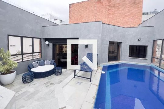 Área comum - Piscina de apartamento para alugar com 1 quarto, 42m² em Indianópolis, São Paulo