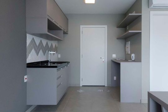 Cozinha de kitnet/studio à venda com 1 quarto, 33m² em Barra Funda, São Paulo