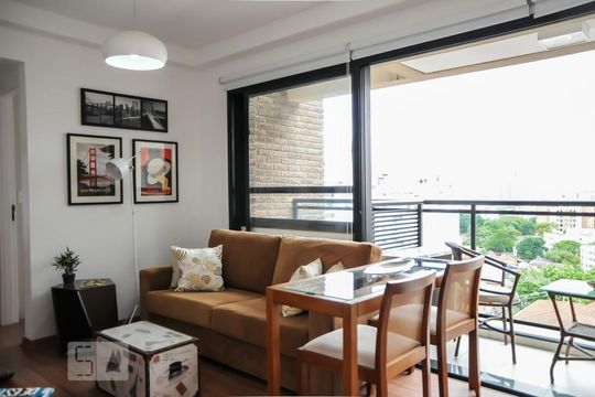 Sala de Estar de apartamento à venda com 1 quarto, 35m² em Vila Madalena, São Paulo