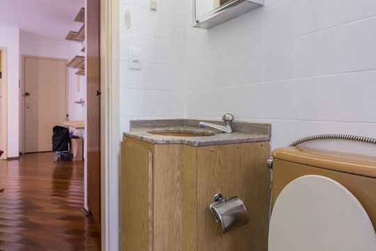 Banheiro de apartamento à venda com 1 quarto, 55m² em Santa Cecília, São Paulo